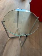 Gispen Today 413 Bijzettafel - Chroom & Glas, Huis en Inrichting, Minder dan 55 cm, Gebruikt, Rond, Glas