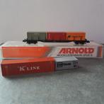Arnold 4755 drie containerwagon & extra containers, Arnold, Gelijkstroom, Wagon, Ophalen of Verzenden