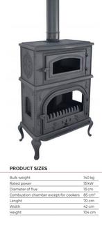 Houtkachel met oven, Huis en Inrichting, Kachels, Ophalen of Verzenden, Zo goed als nieuw, Hout, Houtkachel