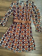 Caroline Biss, jurk, retro print met riem, maat:36, Oranje, Zo goed als nieuw, Maat 36 (S), Verzenden