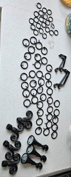 Zwarte metalen gordijnrail, Ophalen, Gebruikt, Zwart, 200 cm of meer