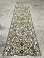 Vintage Perzisch Naïn tapijt loper floral green 68x298cm, Persian Perzisch vintage oosters hype, Gebruikt, Crème, 200 cm of meer