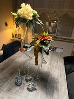 2 vazen met bloemen, Ophalen, Wit, Minder dan 50 cm, Glas