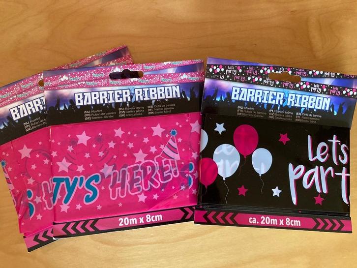 Feestlint – Let's Party & Party's Here – 20 meter, Hobby en Vrije tijd, Feestartikelen, Nieuw, Versiering, Overige, Ophalen of Verzenden