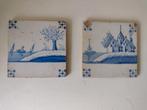 zeer oude Delfts blauwe landschapstegels, Antiek en Kunst, Ophalen of Verzenden