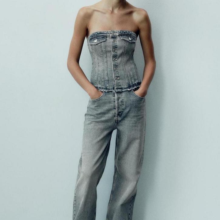 Spijkerbroek jumpsuit Zara jeans straight broek 36 S nieuw, Kleding | Dames, Broeken en Pantalons, Nieuw, Maat 36 (S), Blauw, Lang