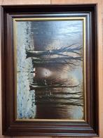 Schilderij Winterlandschap met Lijst, Ophalen of Verzenden