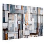 Hout Glasschilderij 105x70cm + Ophangsysteem, Antiek en Kunst, Kunst | Schilderijen | Abstract, Verzenden