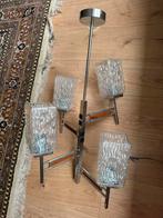 Vintage Kroonluchter Hanglamp Mid Century, Ophalen, Gebruikt, Glas, Minder dan 100 cm