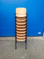 Eromes kantine vergader stoelen zwart frame houten zitting, Ophalen, Zo goed als nieuw, Zwart, Vijf, Zes of meer stoelen