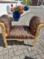Barok poef  bankje tyger print, Ophalen of Verzenden, Zo goed als nieuw, Rechthoekig