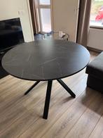 Zwart/marmerpatroon eettafel, Huis en Inrichting, Tafels | Eettafels, Ophalen, Gebruikt, 50 tot 100 cm, 100 tot 150 cm