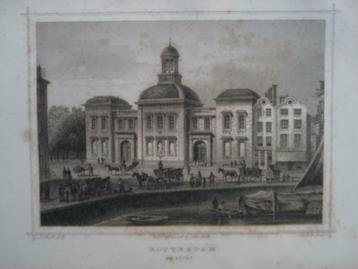 075 / Rotterdam  de Beurs    Staalgravure 1860 beschikbaar voor biedingen