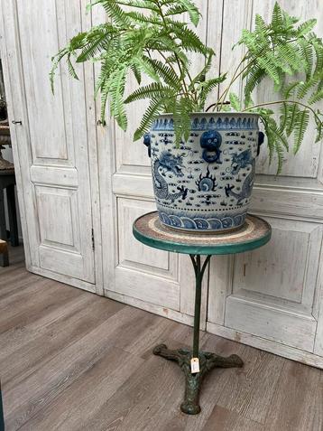 Zeldzaam Franse tuintafel met terrazzo bistro tafel beschikbaar voor biedingen