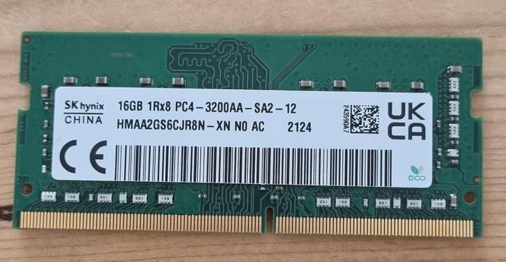 16GB DDR4 SODIMM 3200 Laptop Geheugen, Computers en Software, RAM geheugen, Gebruikt, Laptop, 16 GB, DDR4, Ophalen of Verzenden