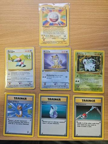 set van 7 oude pokemonkaarten beschikbaar voor biedingen