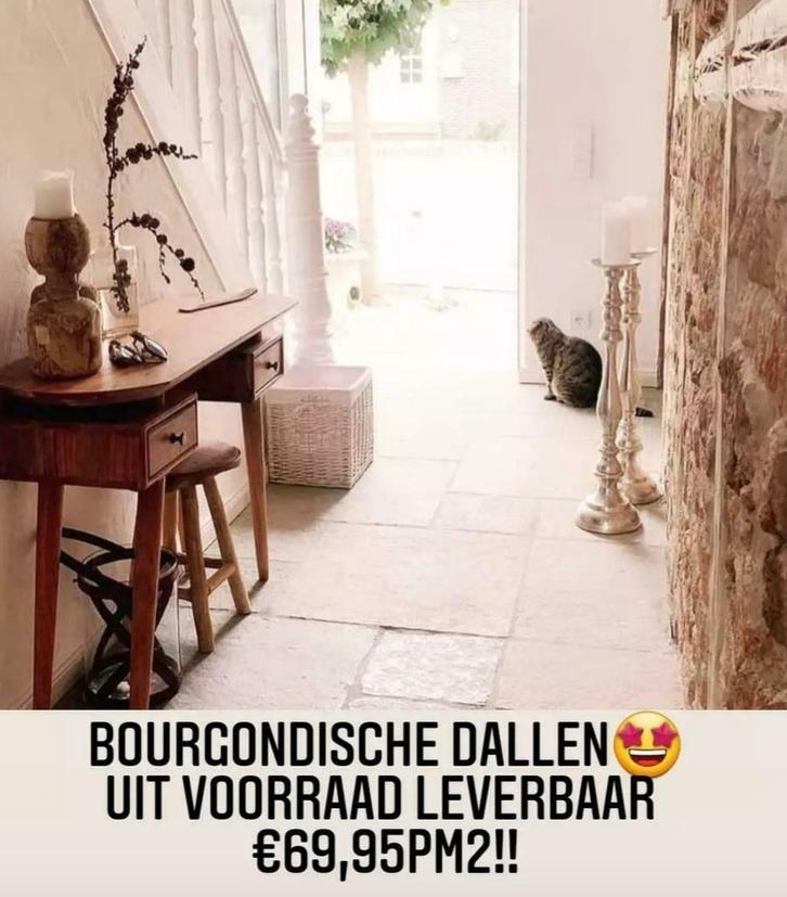 Echte bourgondische dallen vloer Kalksteen Aanbiedingen, Huis en Inrichting, Stoffering | Vloerbedekking, Nieuw, Overige typen