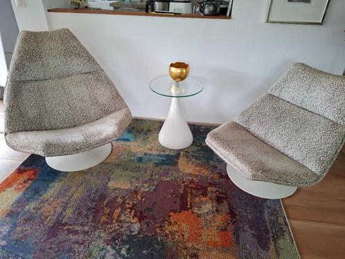 2 stuks Artifort  fauteuils f510 serie, Huis en Inrichting, Fauteuils, Gebruikt, Metaal, Stof, 50 tot 75 cm, Minder dan 75 cm