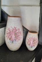 Vintage brocante handgemaakte vazen set., Ophalen of Verzenden