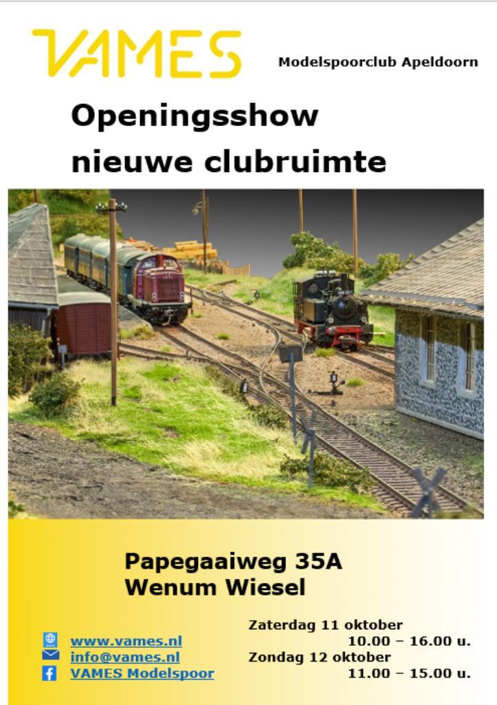 Openingsshow Modelspoorclub VAMES Apeldoorn 11 en 12 okt   c, Hobby en Vrije tijd, Modeltreinen | H0, Ophalen