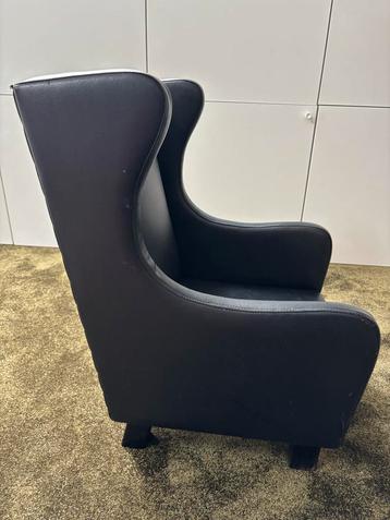 Zwarte leren kinderfauteuil - heerlijk zitcomfort! beschikbaar voor biedingen