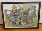 Ot en Sien geborduurd schilderij A4 formaat, Ophalen of Verzenden, Gebruikt