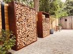 Cortenstalen houtopslag | Standaard én maatwerk, Tuin en Terras, Ophalen of Verzenden, Nieuw, Metaal, Tuin