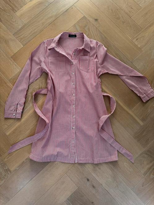 Rood gestreept overhemdjurkje - Maat M -, Kleding | Dames, Jurken, Zo goed als nieuw, Maat 38/40 (M), Rood, Boven de knie, Ophalen of Verzenden