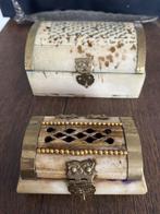 Vintage gebeente scharnierende chinese sieraden dozen, Ophalen of Verzenden, Gebruikt