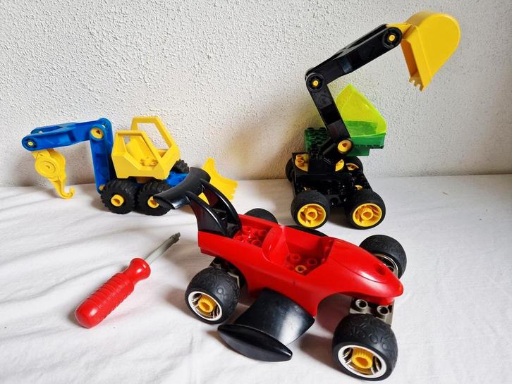 Technisch Duplo Toolo Kraan shovel racewagen, Kinderen en Baby's, Speelgoed | Duplo en Lego, Gebruikt, Duplo, Ophalen of Verzenden