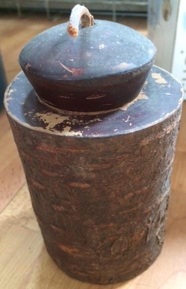 boomstam potje met deksel, Verzamelen, Retro, Huis en Inrichting, Ophalen of Verzenden