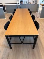 Grote Rechthoekige Tafel met Metalen Onderstel, Huis en Inrichting, Tafels | Eettafels, Ophalen, Gebruikt, 200 cm of meer, 50 tot 100 cm