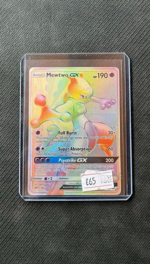 Mewtwo ( rainbow ) - Pokemon, Hobby en Vrije tijd, Verzamelkaartspellen | Pokémon, Zo goed als nieuw, Losse kaart, Ophalen of Verzenden