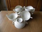 Soepkom met schotel Recamier Royal Creamware 9 stuks, Nieuw, Ophalen of Verzenden, Kom(men), Overige stijlen
