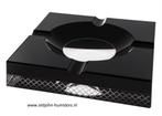 SIGAARASBAK ANGELO CRYSTAL BLACK 4 LEGGERS- 20x20x4 cm sab13, Verzenden, Nieuw, Asbak
