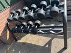Lifemaxx dumbbellset 12-20 kg incl. Technogym rack, Sport en Fitness, Ophalen, Dumbbell, Gebruikt, Lifemaxx