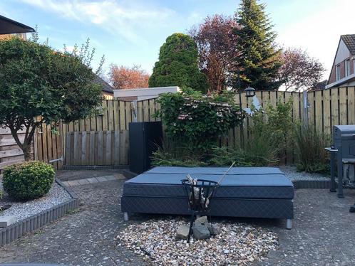 2-delige antraciete boxspring incl matrassen 140 x 195cm, Huis en Inrichting, Slaapkamer | Boxsprings, Zo goed als nieuw, 140 cm