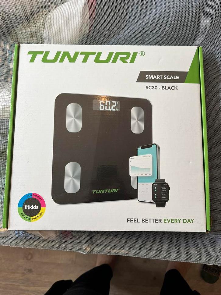 Tunturi smart scale sc30 slimme weegschaal, Sport en Fitness, Gezondheidsproducten en Wellness, Nieuw, Overige typen, Verzenden
