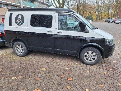 t.k [ buscamper] omgebouwde VW T5 Transporter euro 5, Caravans en Kamperen, Campers, Particulier, tot en met 2, Half-integraal