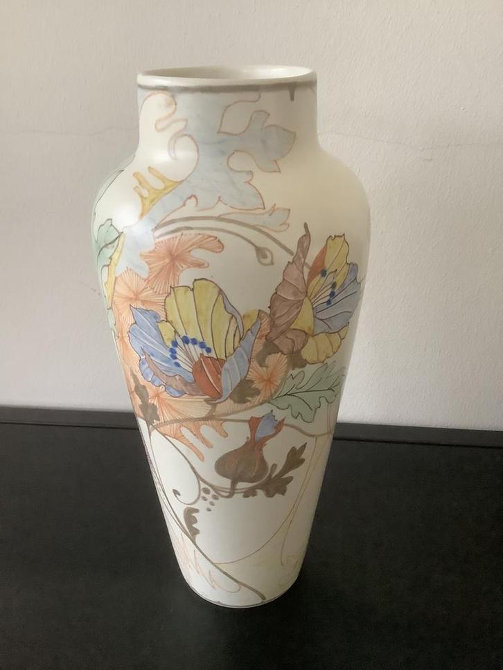 Gouda plateel vaas plateel ZH gemaakt tussen 1898-1905, Antiek en Kunst, Antiek | Vazen, Ophalen of Verzenden