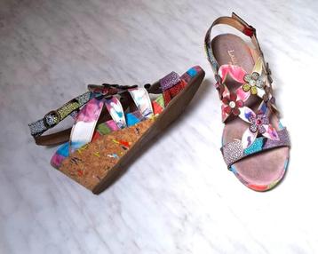 Zomerse schoen Laura Vita veelkleurig leer 38 wedge beschikbaar voor biedingen