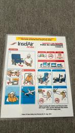 Insel air Fokker 70 safety card, Verzamelen, Ophalen of Verzenden, Zo goed als nieuw, Kaart, Foto of Prent