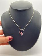 Z626 Prachtige zilveren ketting modernist hanger opaal onyx, Sieraden, Tassen en Uiterlijk, Ophalen of Verzenden, X, Met edelsteen