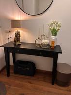 Houten zwarte sidetable, Ophalen, Gebruikt, 100 tot 150 cm, Overige houtsoorten