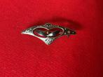 Antiek art deco art nouveau jugendstil vintage broche niello, Ophalen of Verzenden, Zilver, Broche