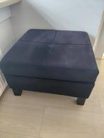 Zwarte velvet hocker Jan des Bouvrie - z.g.a.n., Ophalen of Verzenden, Zo goed als nieuw, 50 tot 75 cm, Vierkant