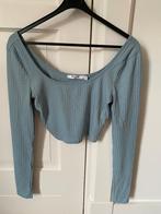 NA-KD lichtblauwe geribbelde crop top maat S, NA-KD, Blauw, Ophalen of Verzenden, Zo goed als nieuw