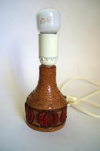 vintage tafellamp keramiek lichtbruin rood chamotte kerf., Overige materialen, Gebruikt, Vintage, Ophalen of Verzenden