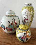 Porselein, keramiek, vazen, Chinese kunst, antiek, 3-delig, Antiek en Kunst, Ophalen of Verzenden
