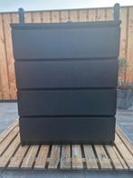 Malm Ladekast - 4 Lades - Mat Zwart, Huis en Inrichting, 100 tot 150 cm, Zo goed als nieuw, 3 of 4 laden, Modern